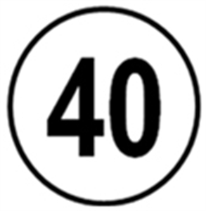 Sticker - "40kms per hour"