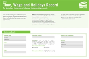 Electronic Interactive Form - Time, Wage & Holidays Record
